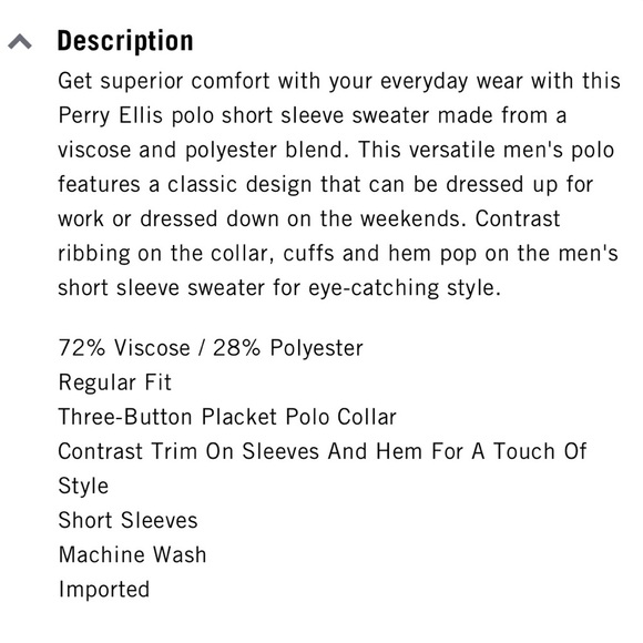 Perry Ellis Tech Knit Sweater Polo - Picture 7 of 7